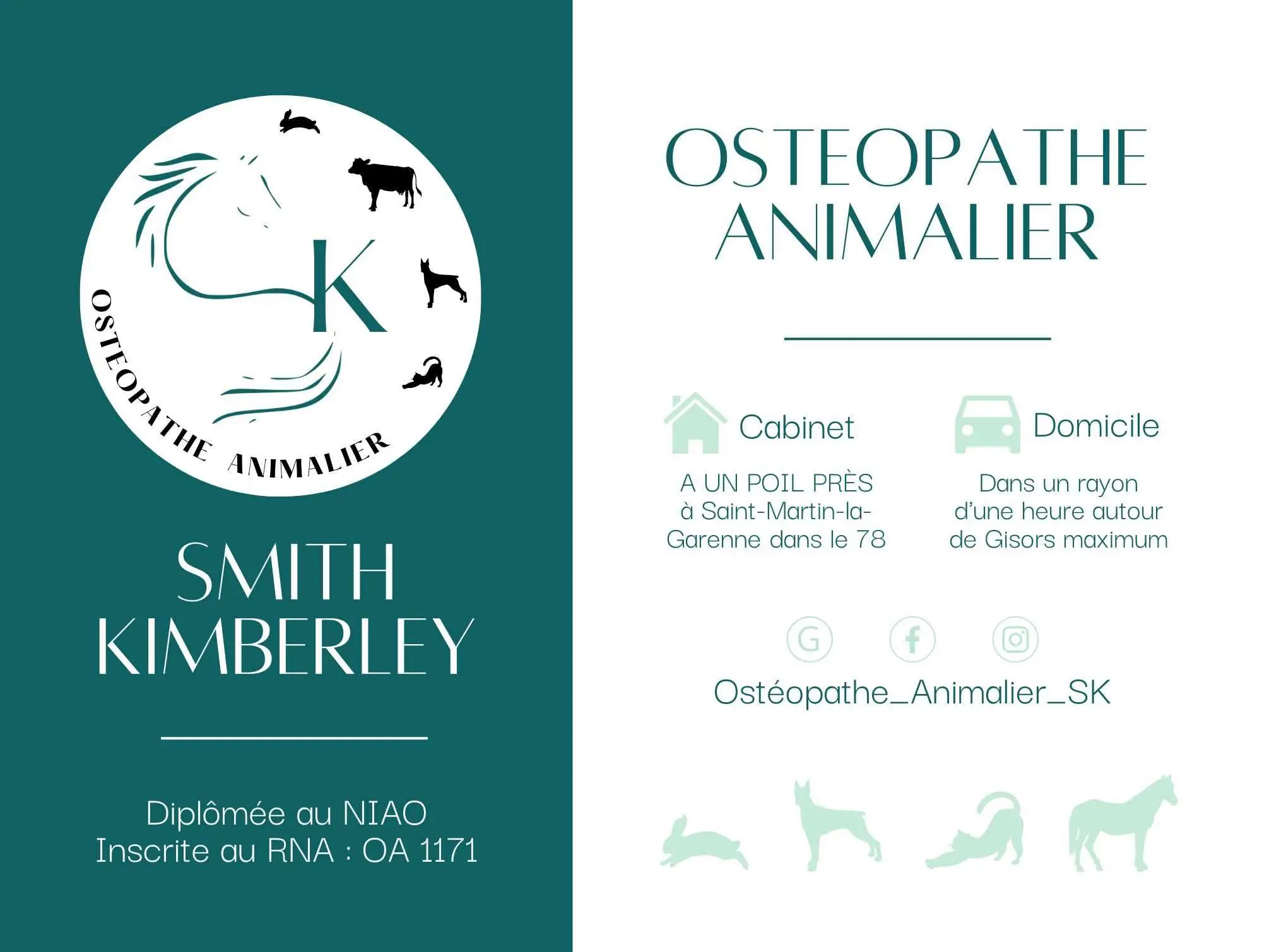 Carte visite Kimberley Osteo